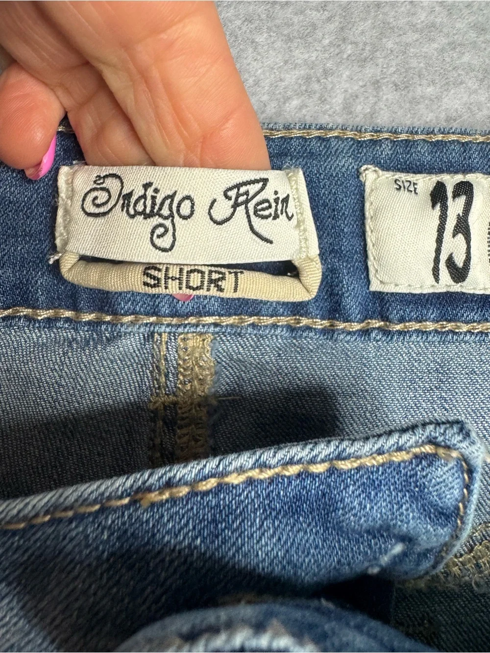 Indigo Rein Women's Floral Embroidered Denim Shorts - Blue Hippy Boho Y2K 13